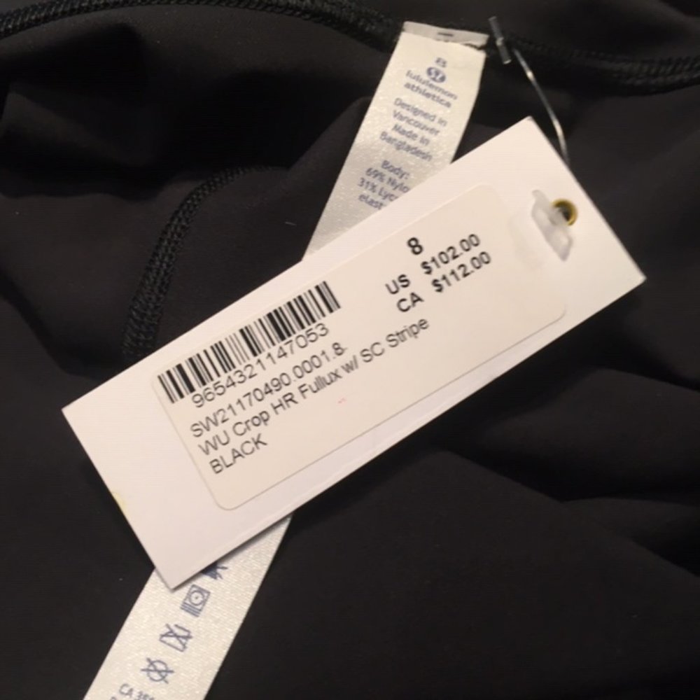 Lululemon Soulcycle Black Wunder Under Crop Size 8 New Tags - Picture 8 of 8